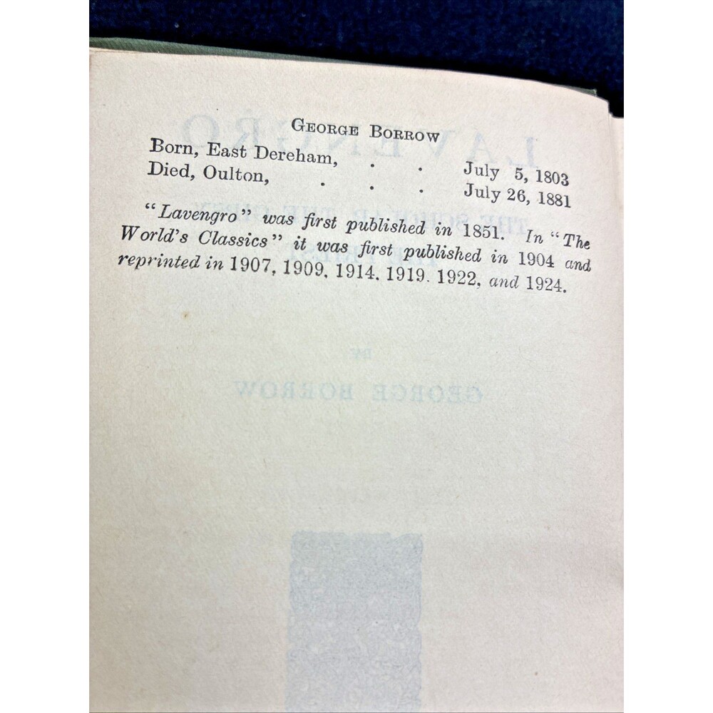 1924 Lavengro The Scholar The Gipsy The Priest Green Hardback Book George Borrow - Picture 5 of 16